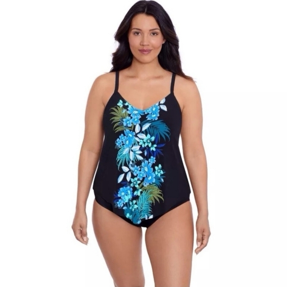 NWT 24W Tankini Hankerchief Swimsuit Top - Picture 1 of 7